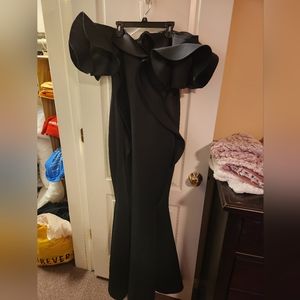 Black scuba material gown